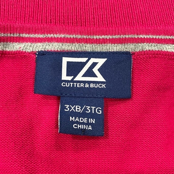 Cutter & Buck Lakemont Classic Fit V-Neck Sweater In Pink Size 3XB/3GT NWOT - Picture 2 of 5